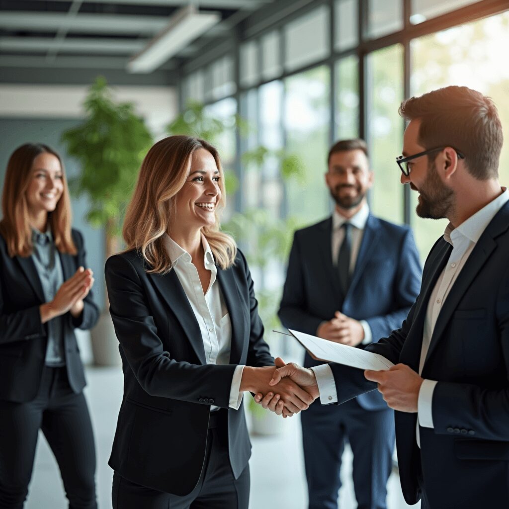 Professional celebrating a new career milestone achieved through lifelong learning