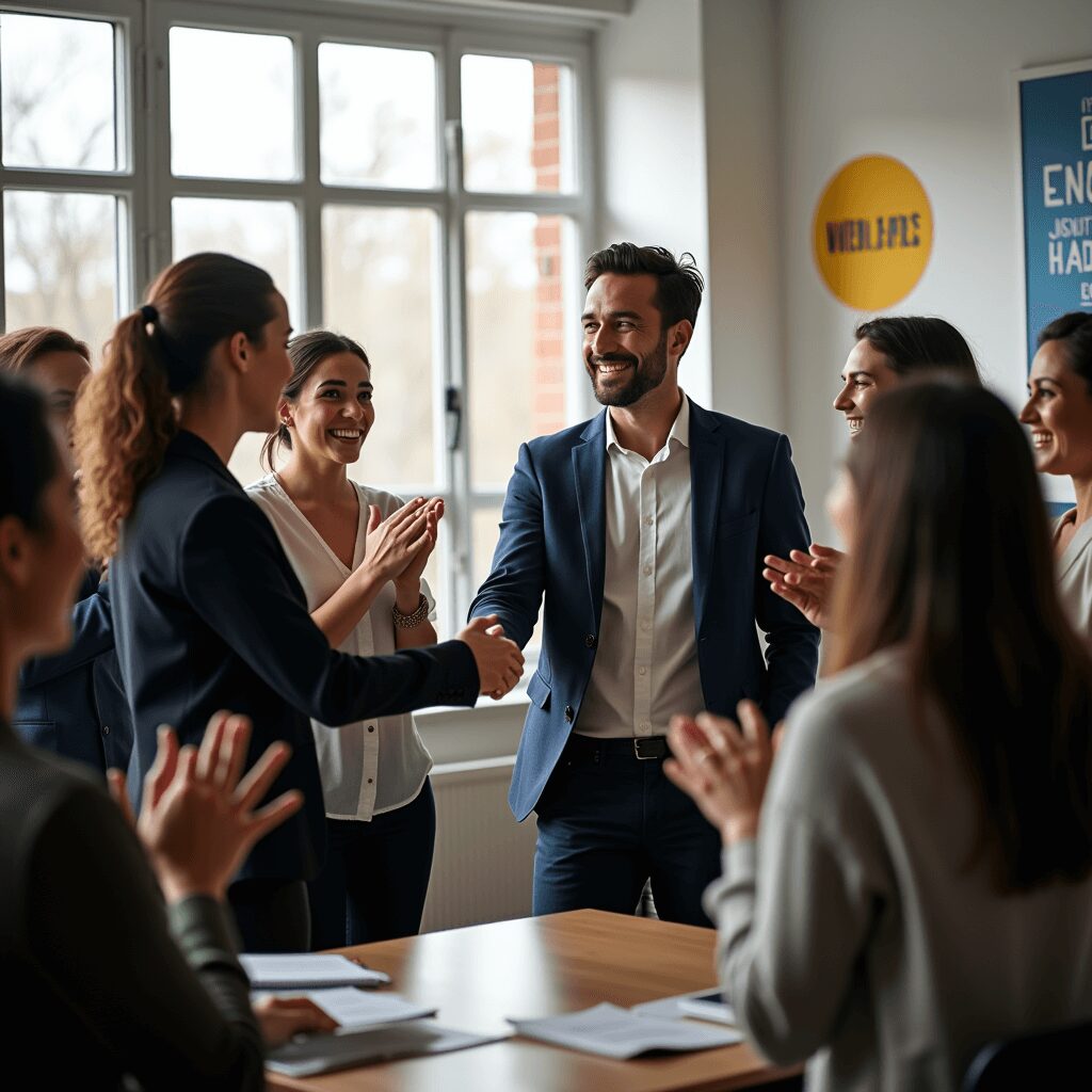 Young professional celebrating career success after consistent weekly planning.