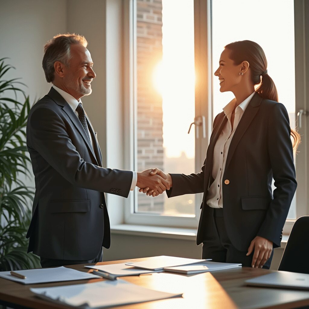 Handshake symbolizing successful student loan management