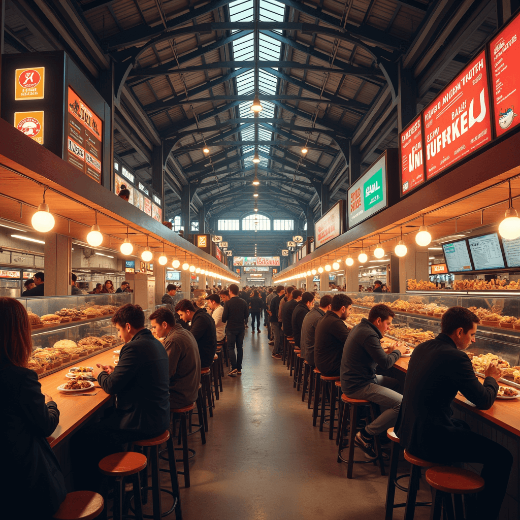 Food truck scene showcasing modern trends in NYC street food