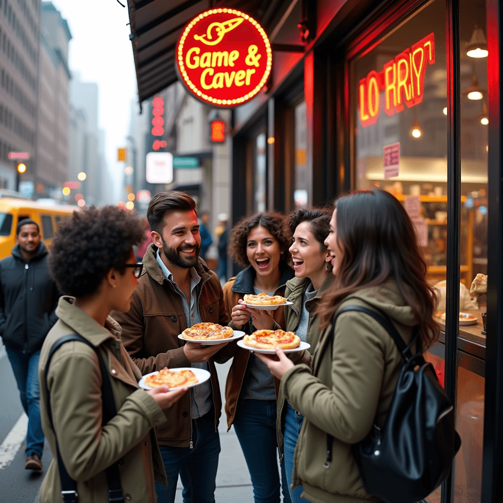Travelers enjoying a food tour in New York City