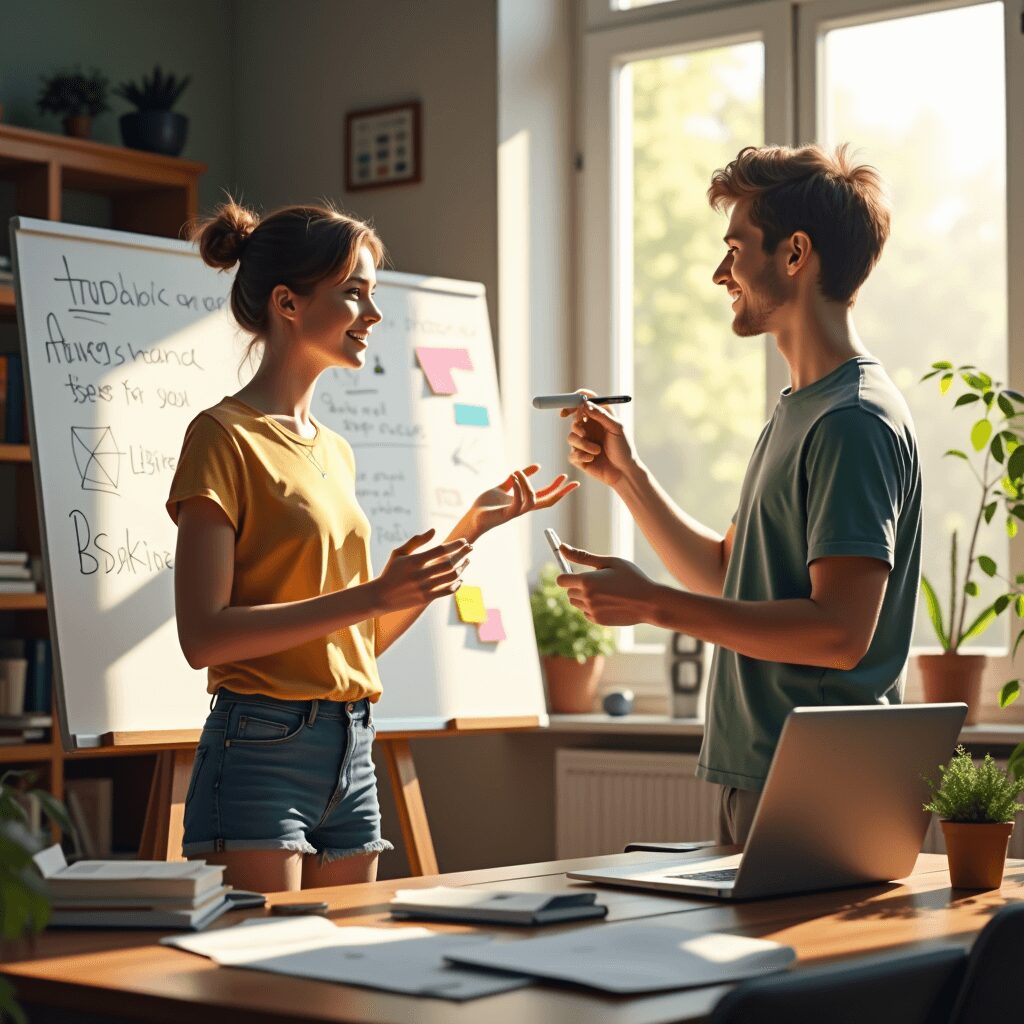 Student teaching a concept using the Feynman Technique