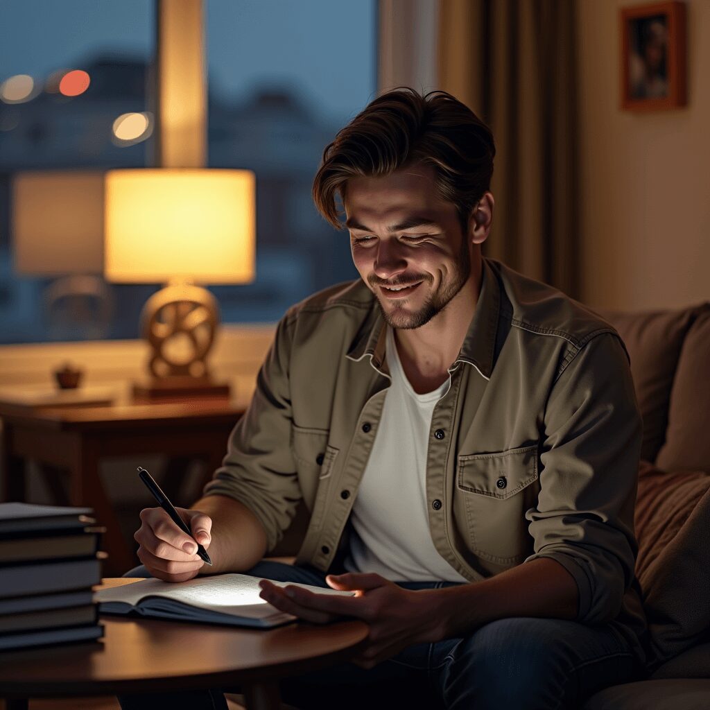 Young professionals journaling and planning their week.